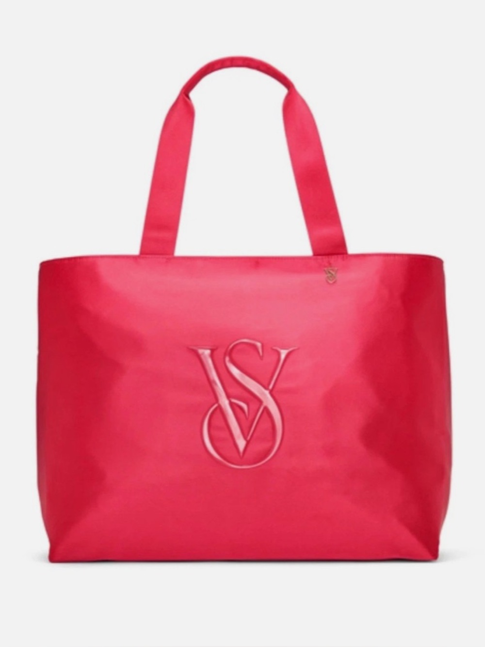 NWT Victoria’s Secret Red / Hot Pink Monogram Tote Bag
